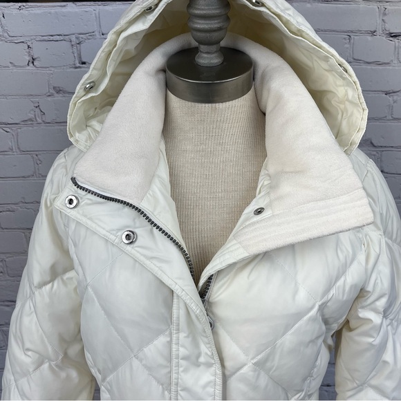 Eddie Bauer Yukon Classic Down Hooded Quilted Parka 700 Fill Off-White Sz M - Picture 9 of 16